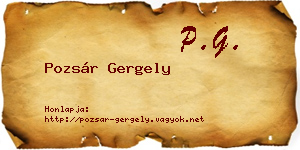Pozsár Gergely névjegykártya